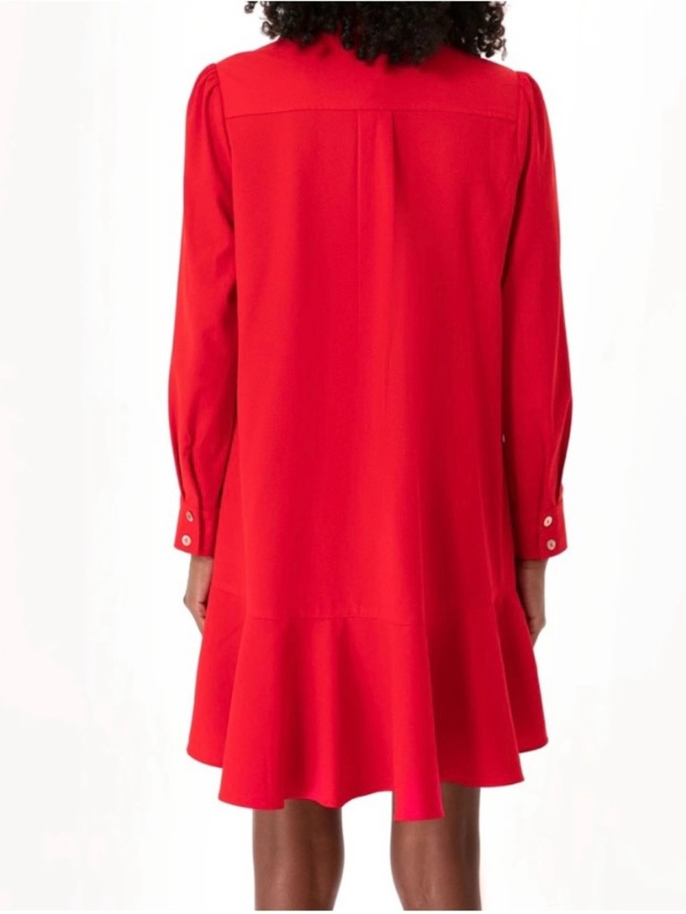 Tuckernuck Red Collared Ruffle-Hem Mini Dress - Picture 2 of 7